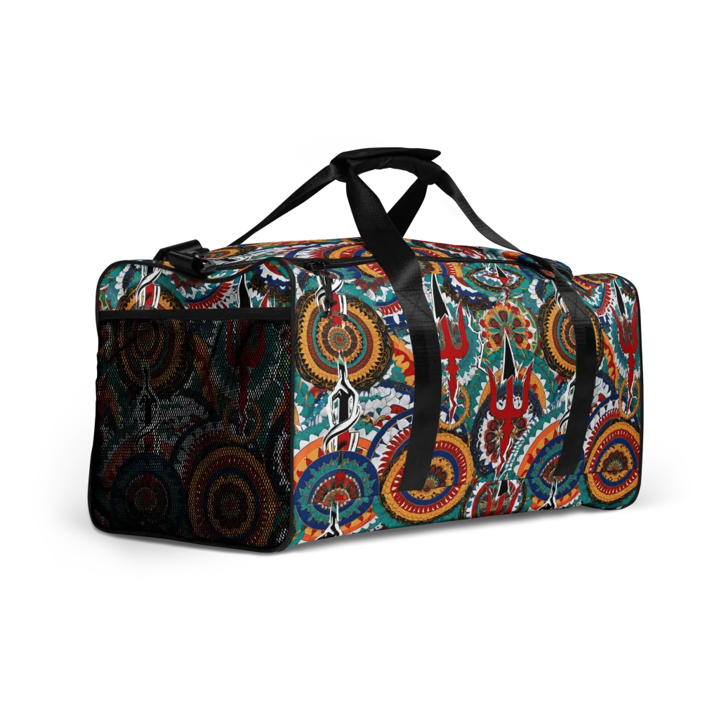 Trident Mandala on Duffle Bag — Right Front