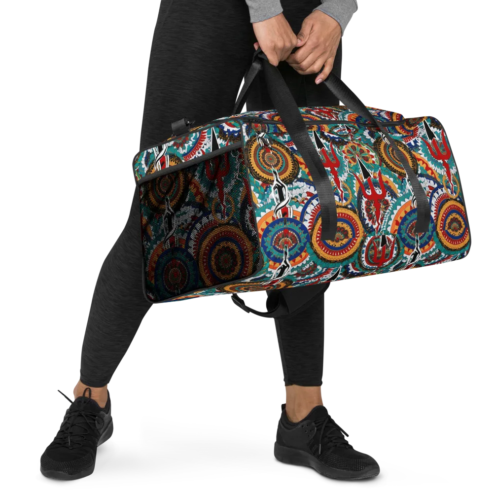 Trident Mandala on Duffle Bag — Right Front