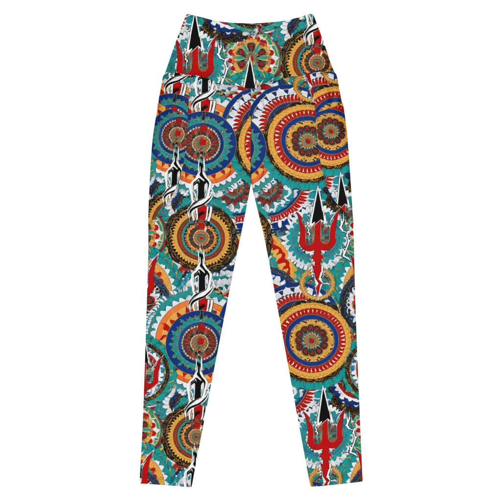 Trident Mandala on Leggings with Pockets — Front