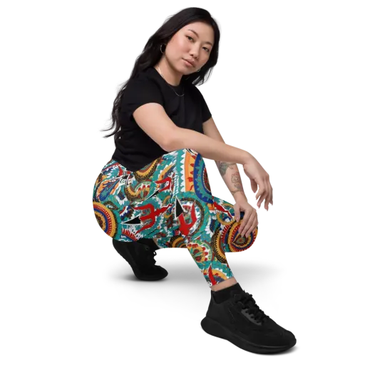Trident Mandala on a Leggings with Pockets
