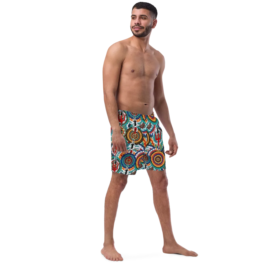 Trident Mandala on Swim Trunks — Right Front