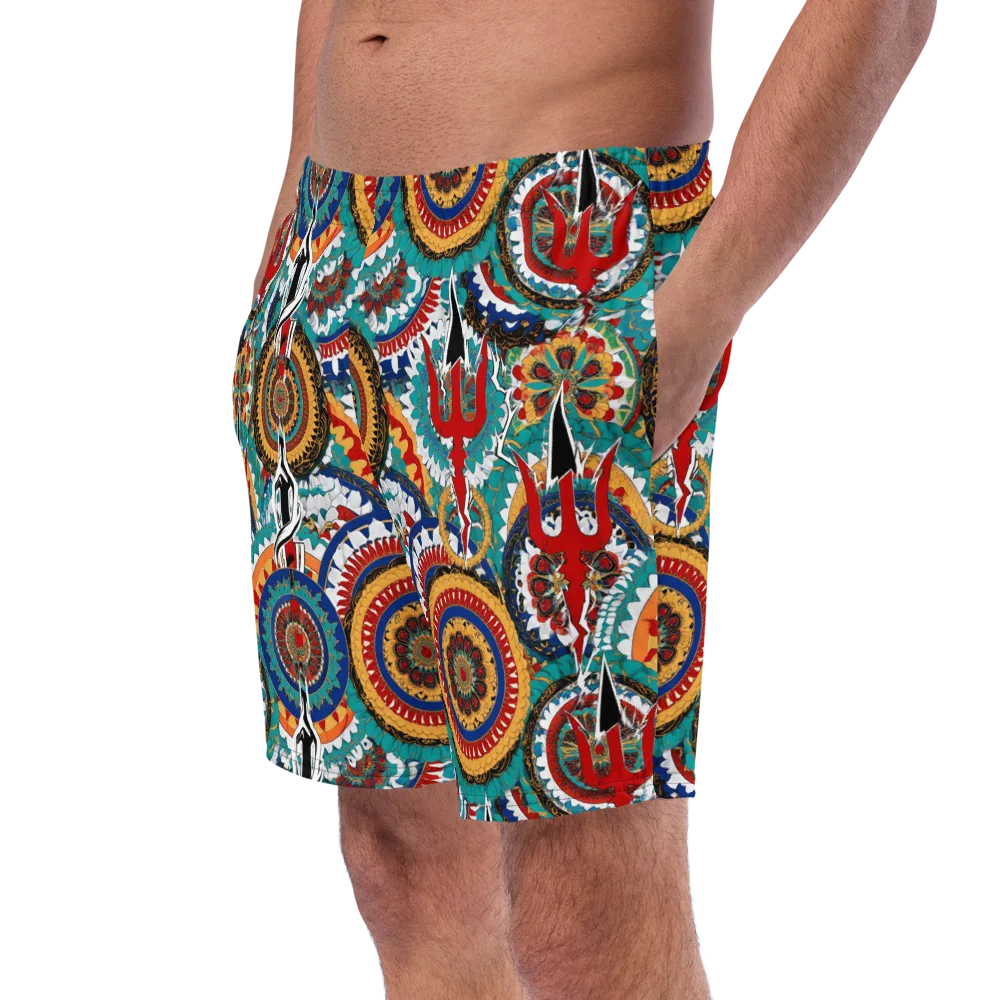 Trident Mandala on Swim Trunks — Left Front