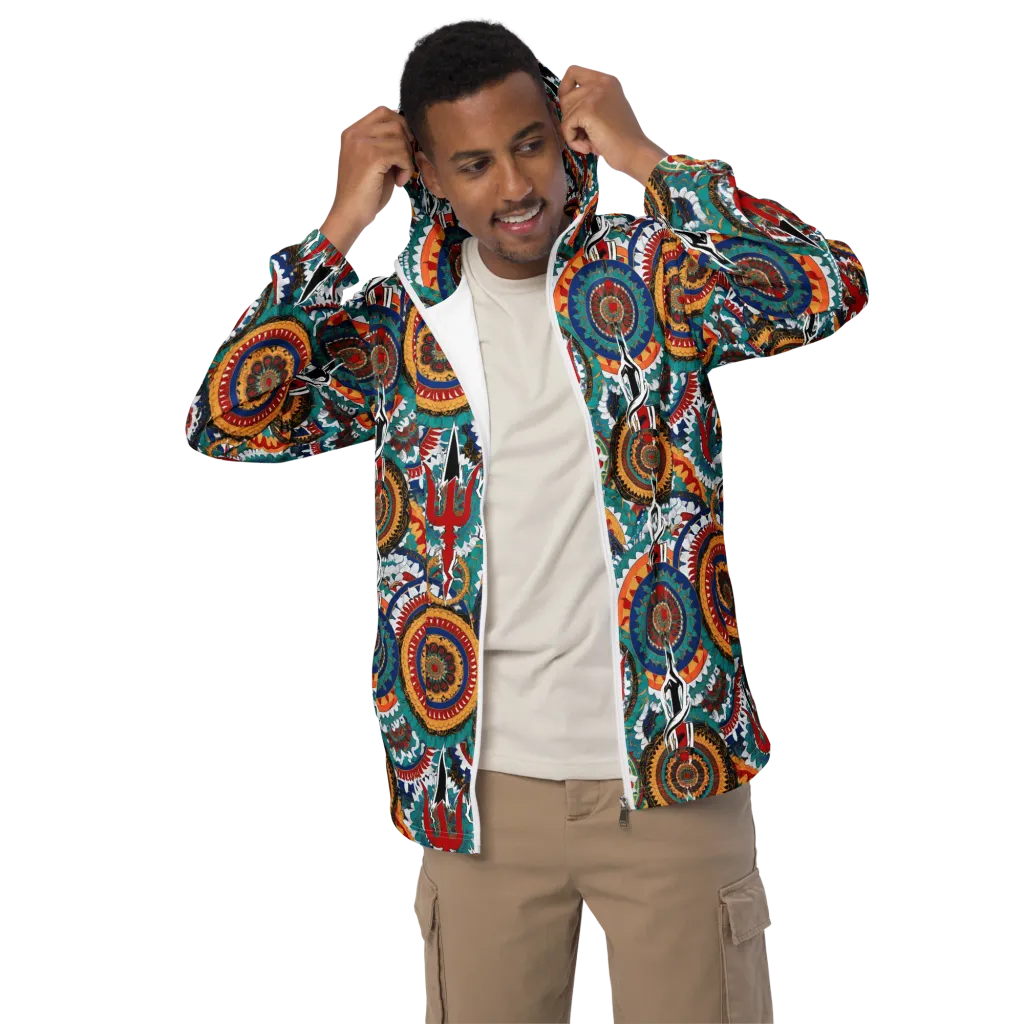 Trident Mandala on Men's Windbreaker — Front
