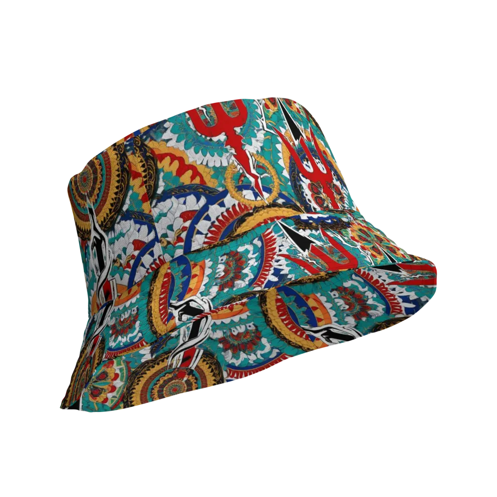 Trident Mandala on Reversible Bucket Hat — Product details Outside