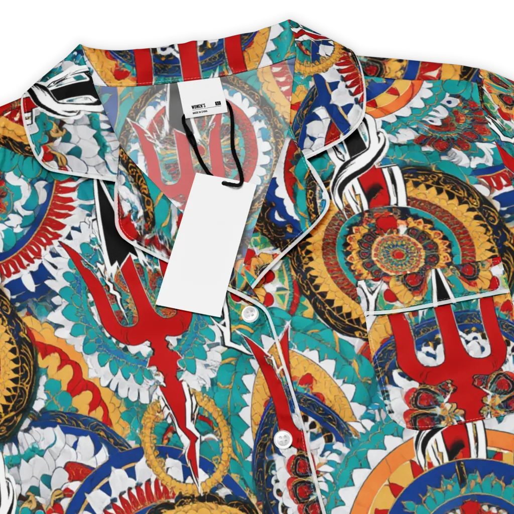Trident Mandala on Women's Short Sleeve Pajama Top — Product details
