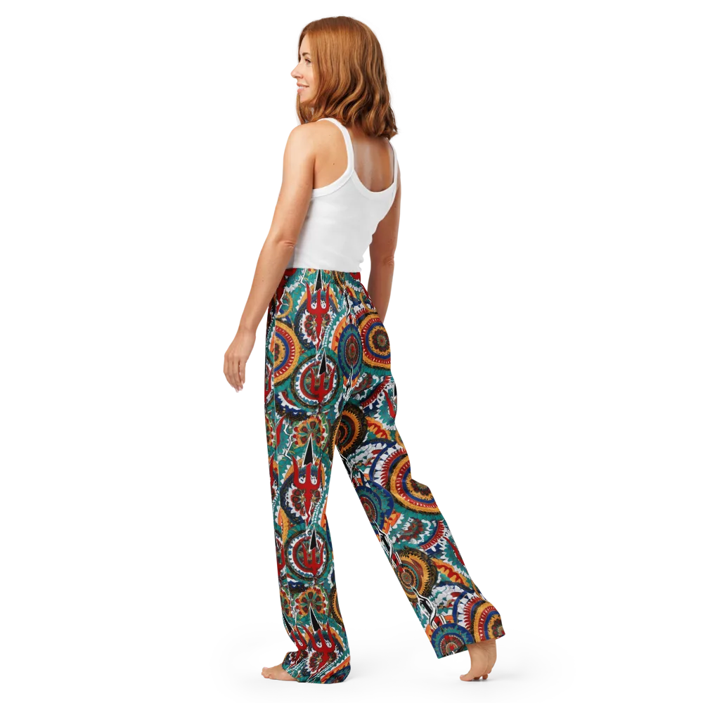 Trident Mandala on Women's Pajama Pants — Back