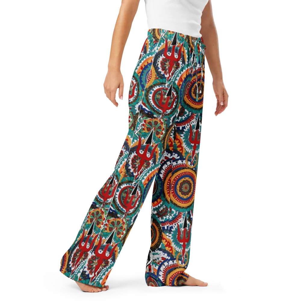 Trident Mandala on Women's Pajama Pants — Right Front