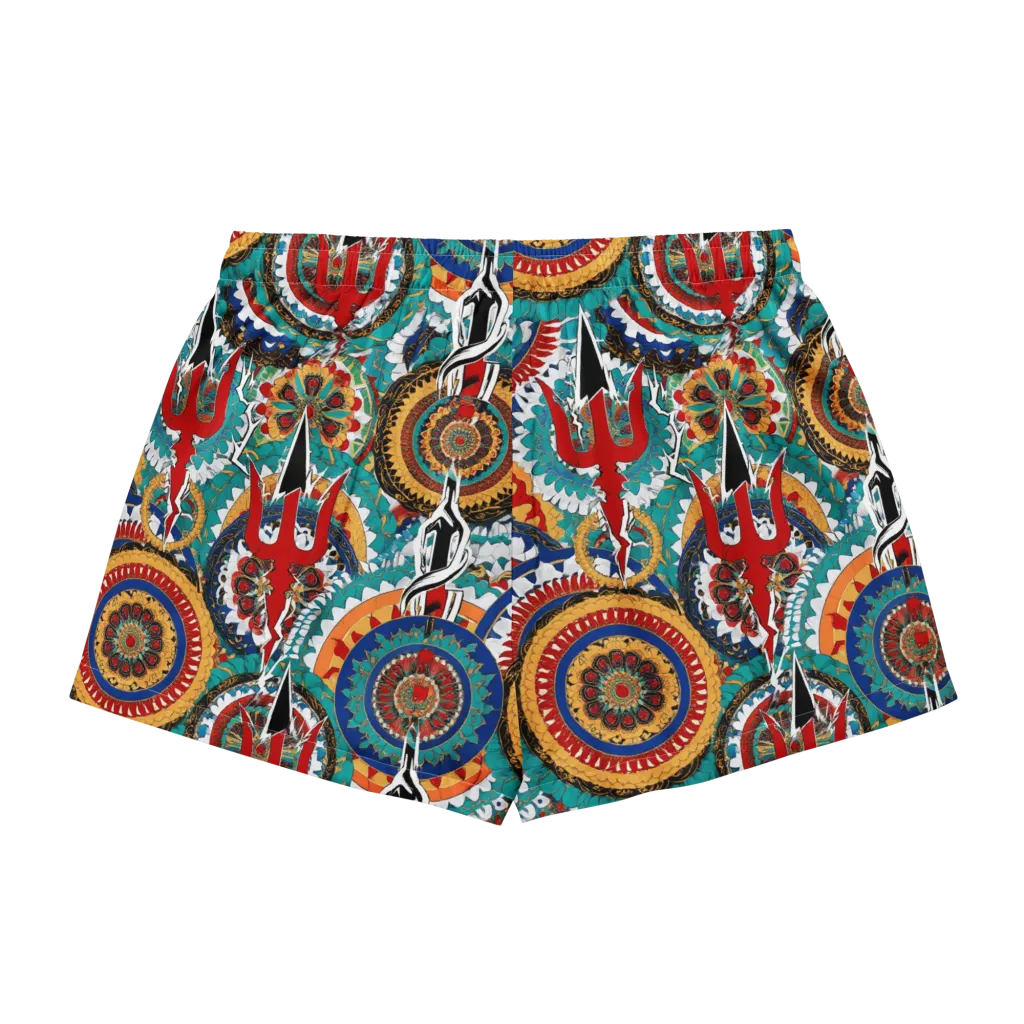 Trident Mandala on Women's Pajama Shorts — Back