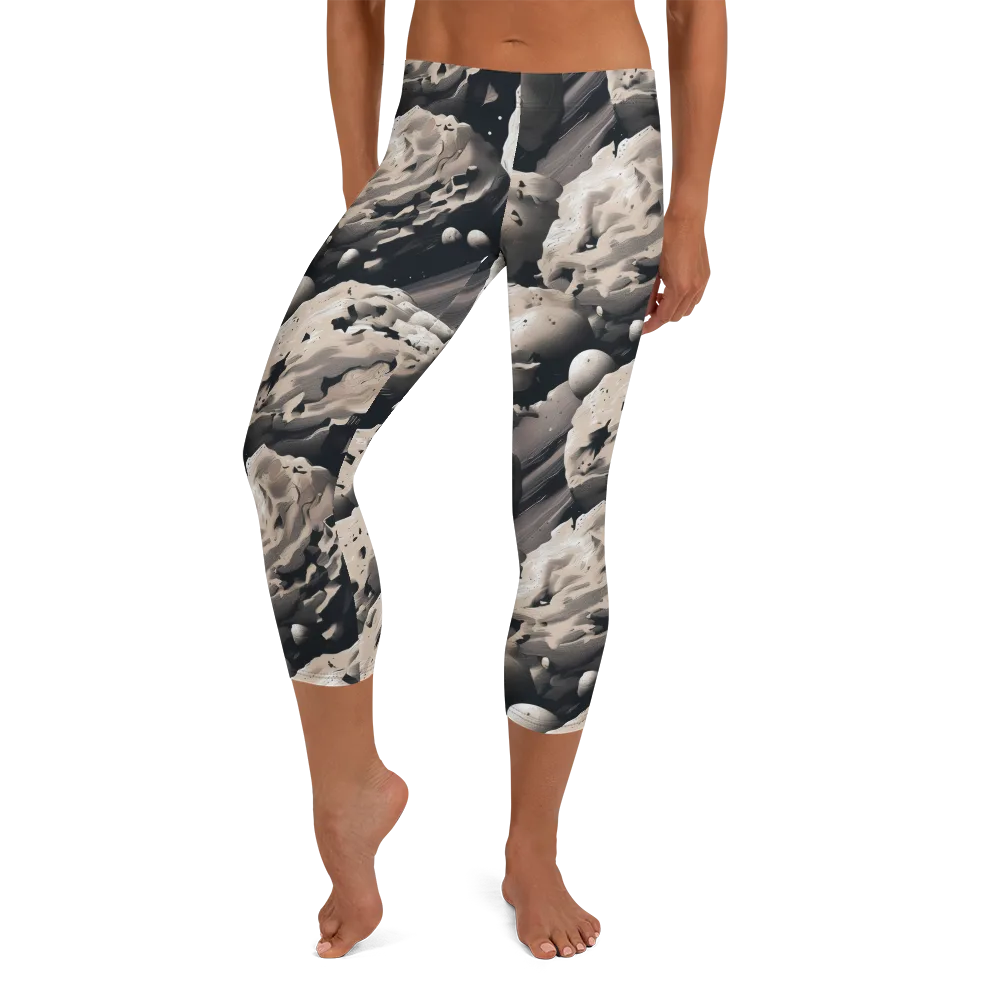 Moonfall Terrain on Capri Leggings — Front