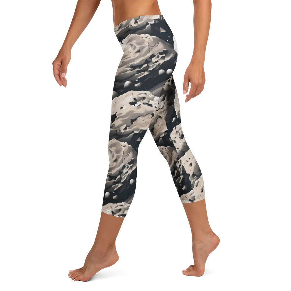 Moonfall Terrain on Capri Leggings — Left