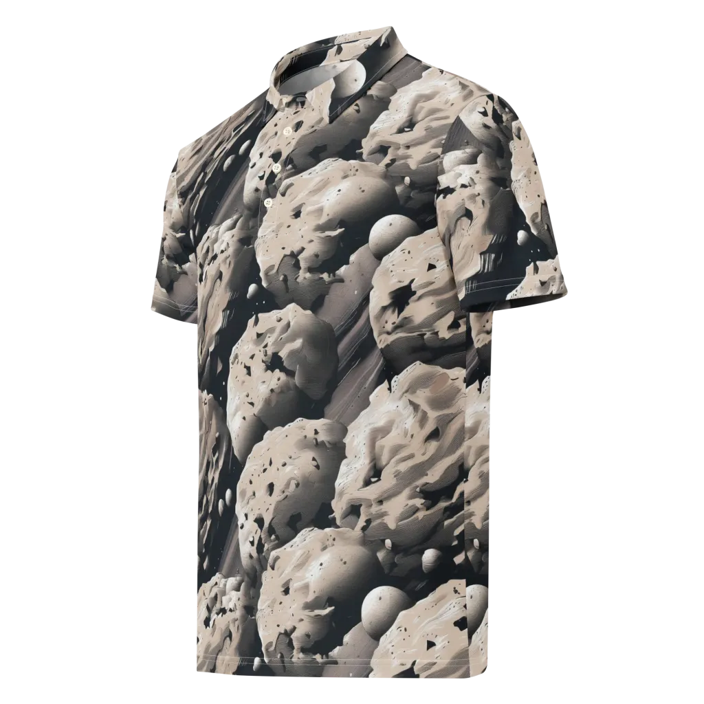 Moonfall Terrain on Men's Slim Fit Polo Shirt — Left Front