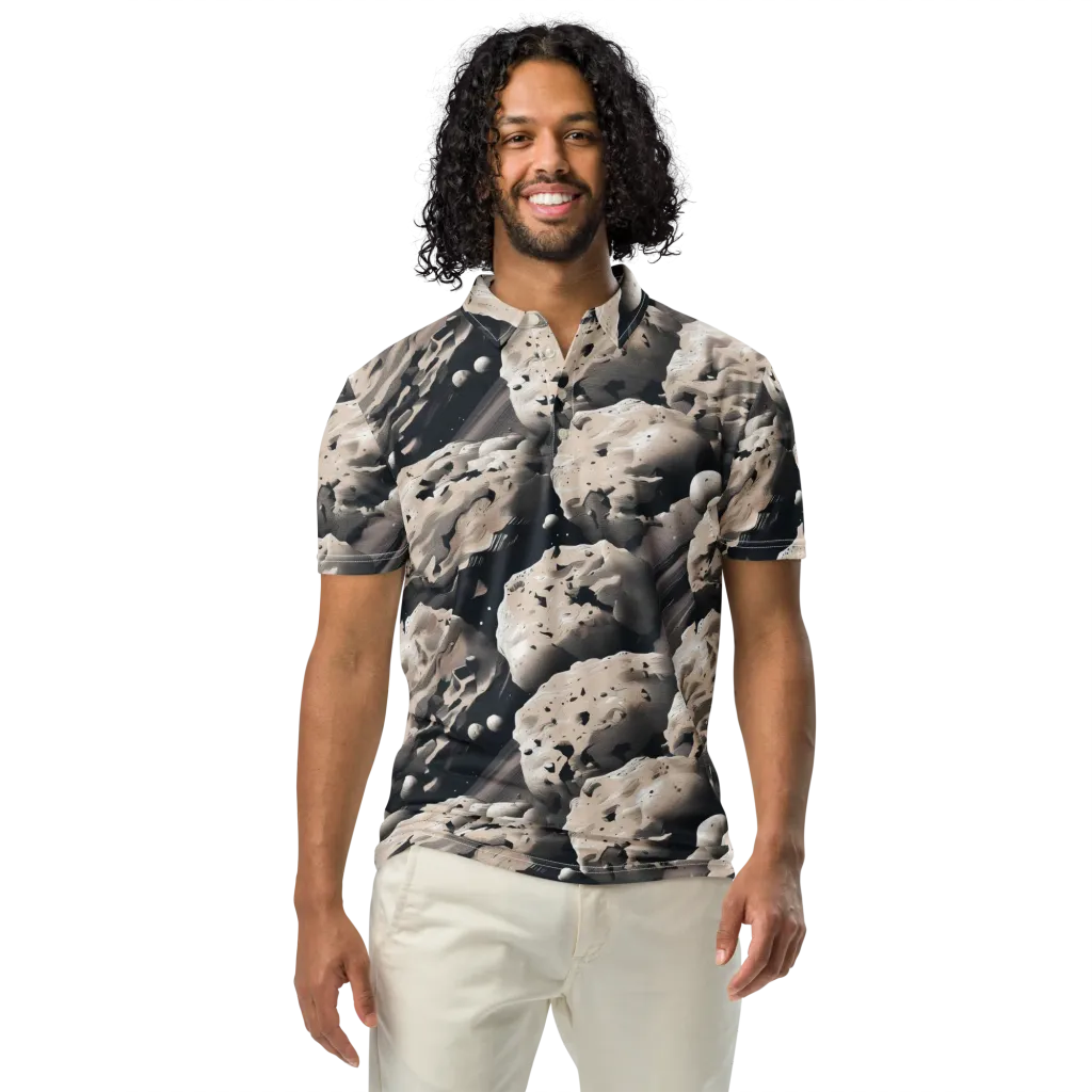 Moonfall Terrain on Men's Slim Fit Polo Shirt — Front