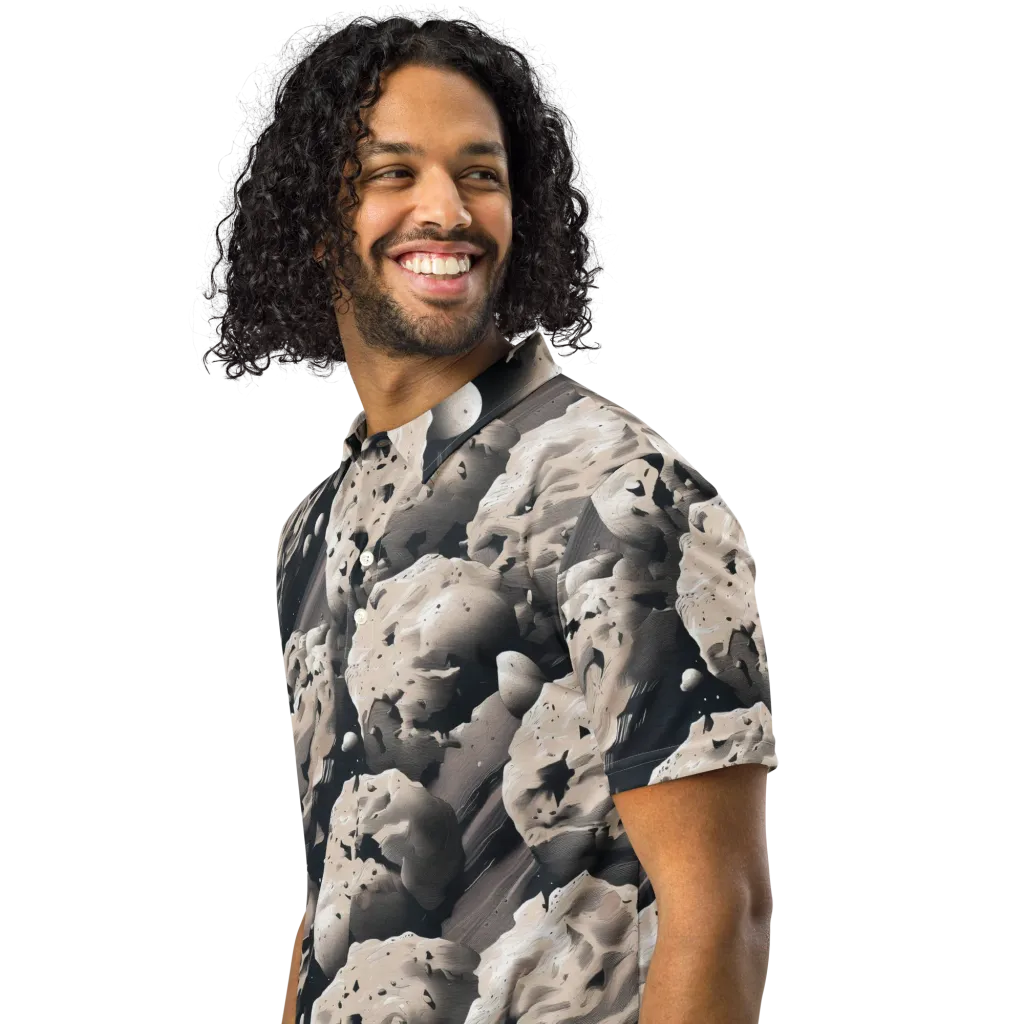 Moonfall Terrain on Men's Slim Fit Polo Shirt — Left Front