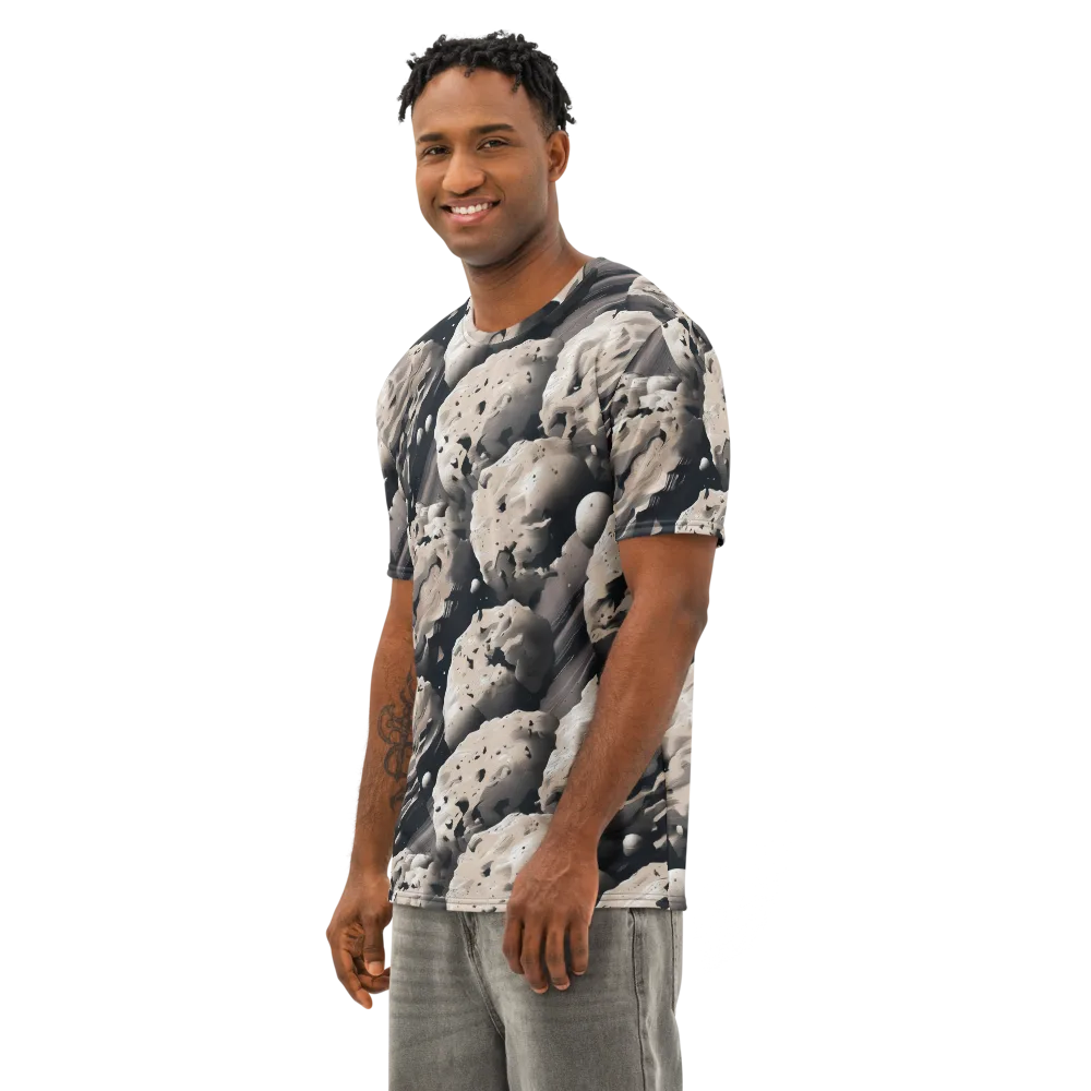 Moonfall Terrain on Men's Cotton Crew Neck T-Shirt — Left Front