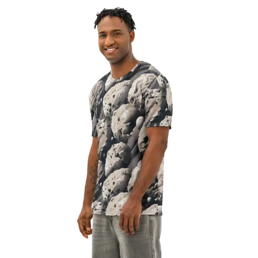 Moonfall Terrain on a Men's Cotton Crew Neck T-Shirt