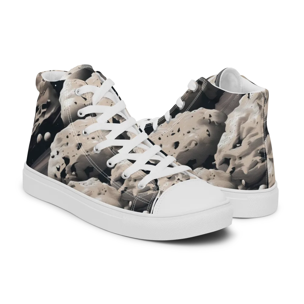 Moonfall Terrain on Men's High Top Canvas Shoes — Right