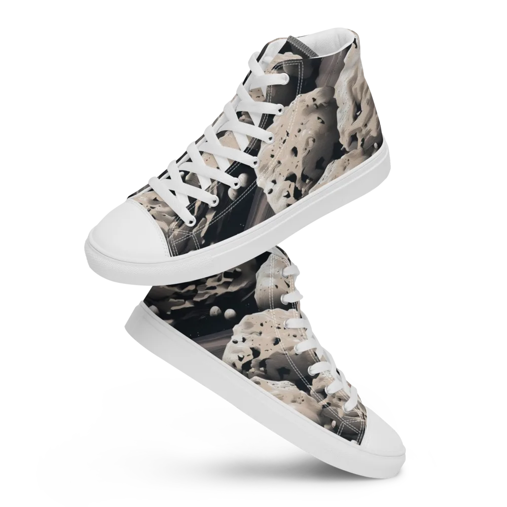 Moonfall Terrain on Men's High Top Canvas Shoes — Front