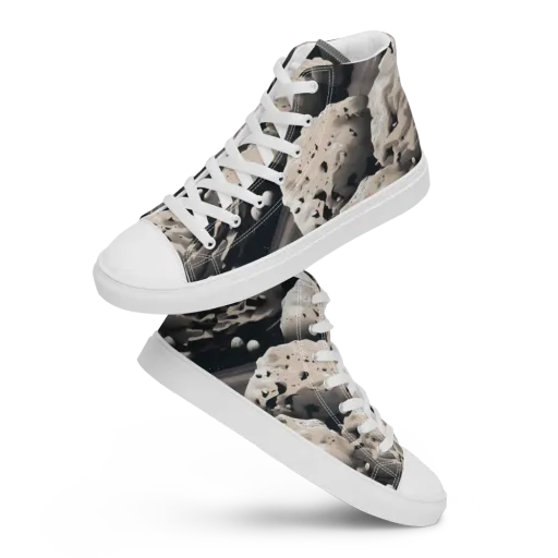Moonfall Terrain on a Men's High Top Canvas Shoes