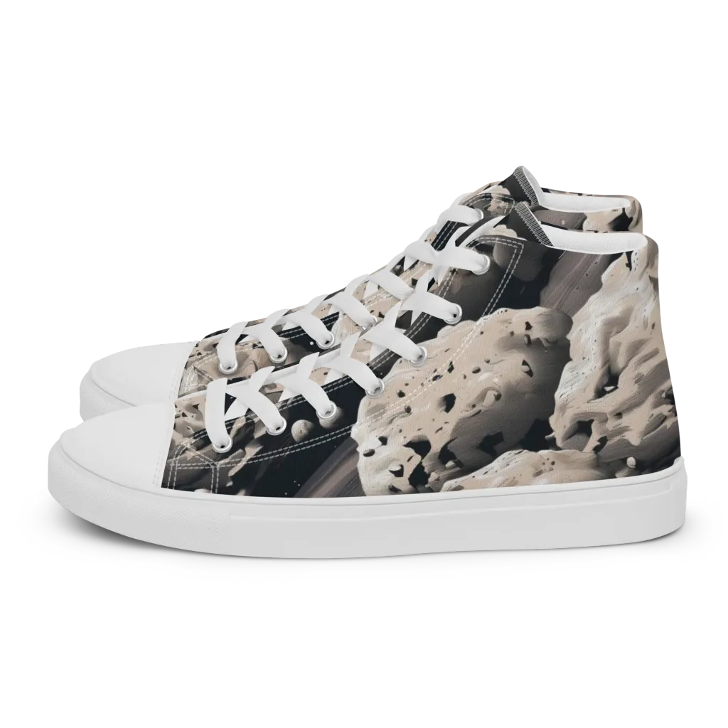 Moonfall Terrain on Women's High Top Canvas Shoes — Left