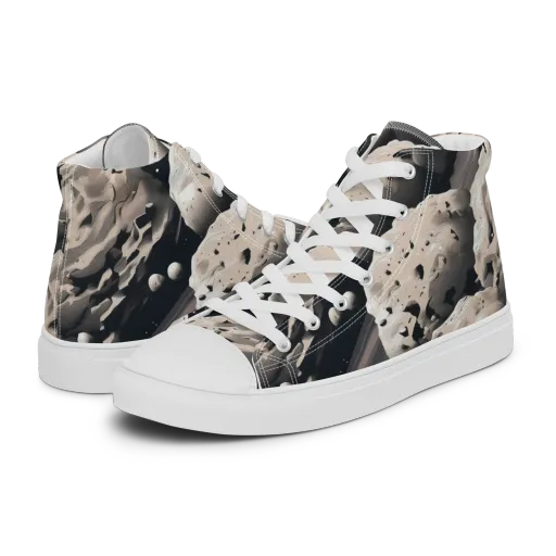 Moonfall Terrain on a Women's High Top Canvas Shoes