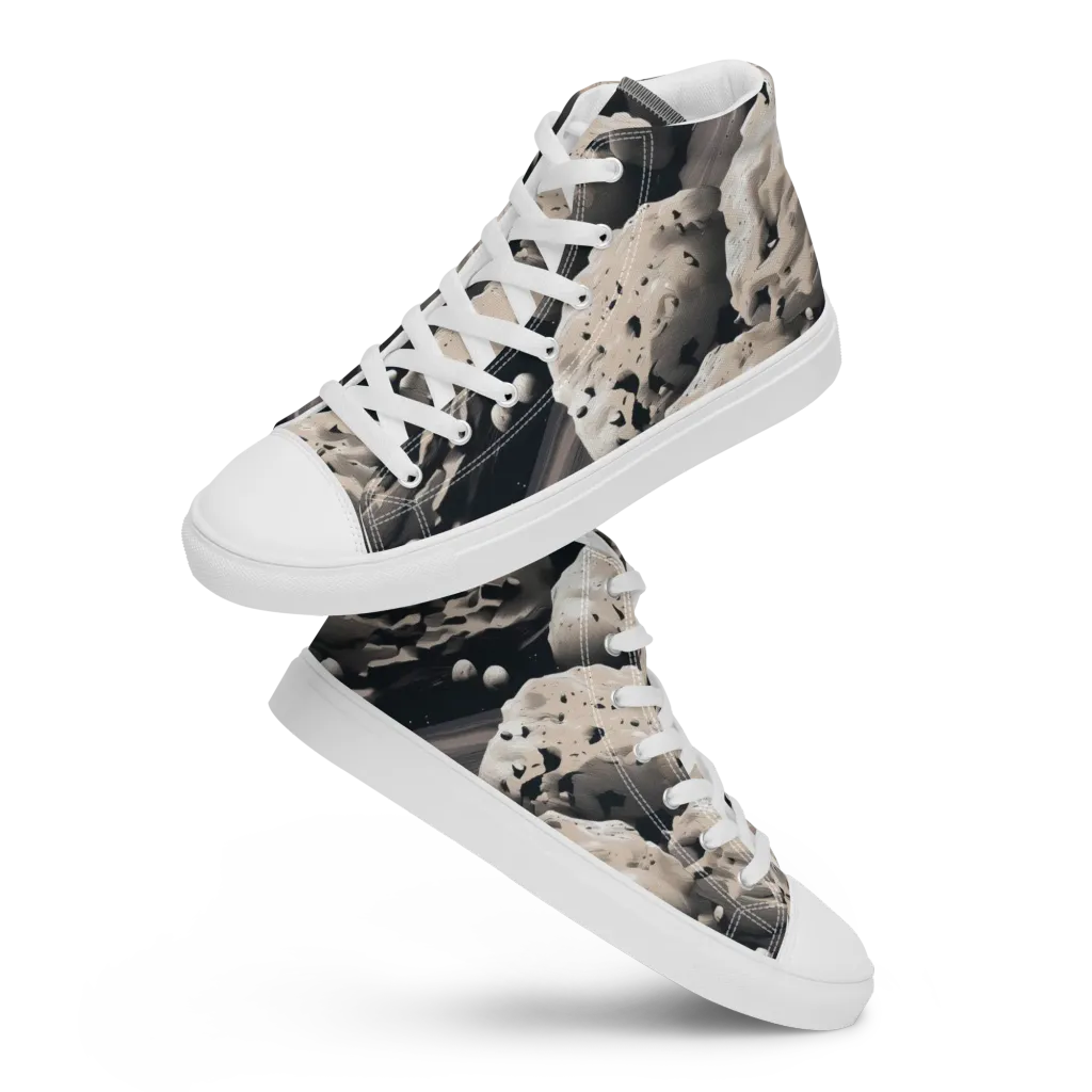 Moonfall Terrain on Women's High Top Canvas Shoes — Front