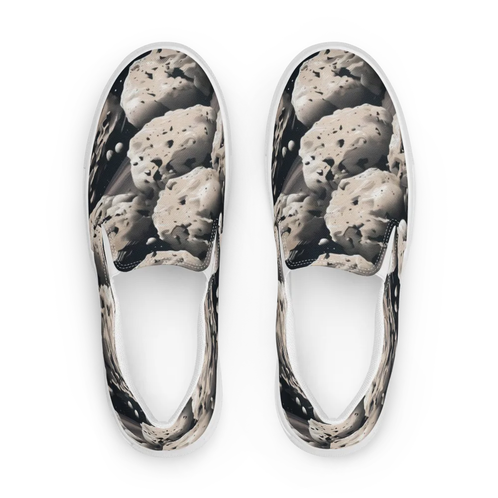 Moonfall Terrain on Men's Slip-On Canvas Shoes — Front