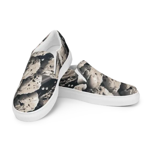Moonfall Terrain on a Men's Slip-On Canvas Shoes