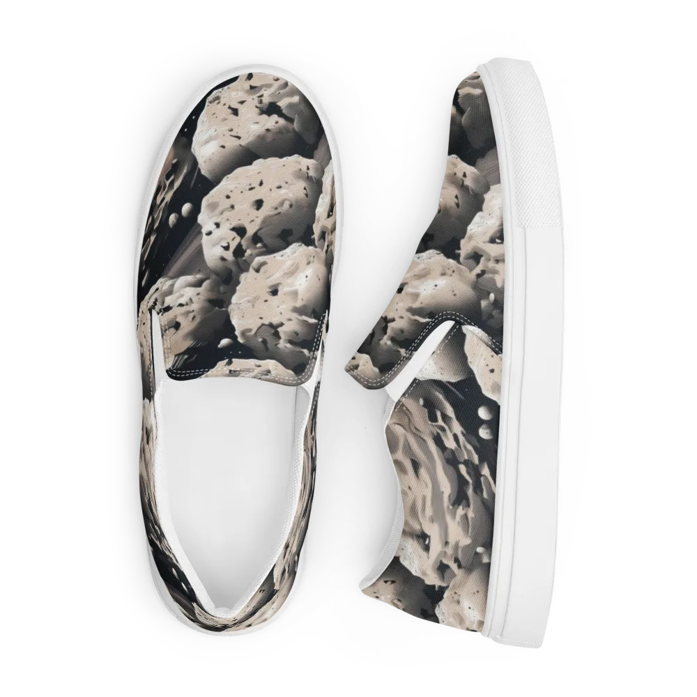 Moonfall Terrain on Men's Slip-On Canvas Shoes — Front