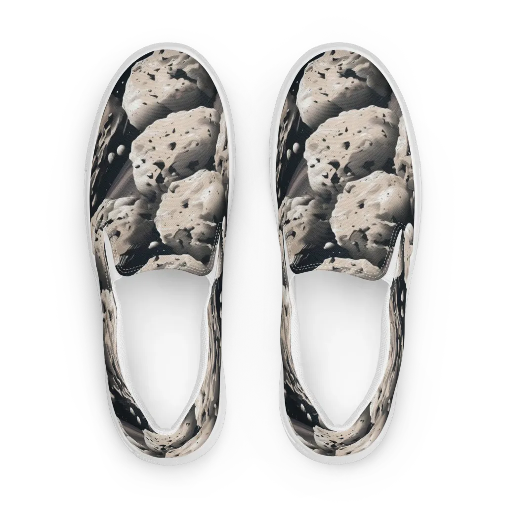 Moonfall Terrain on Women's Slip-On Canvas Shoes — Front