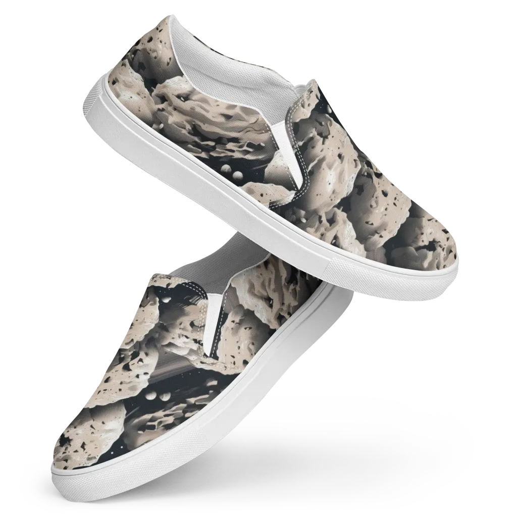 Moonfall Terrain on Women's Slip-On Canvas Shoes — Front