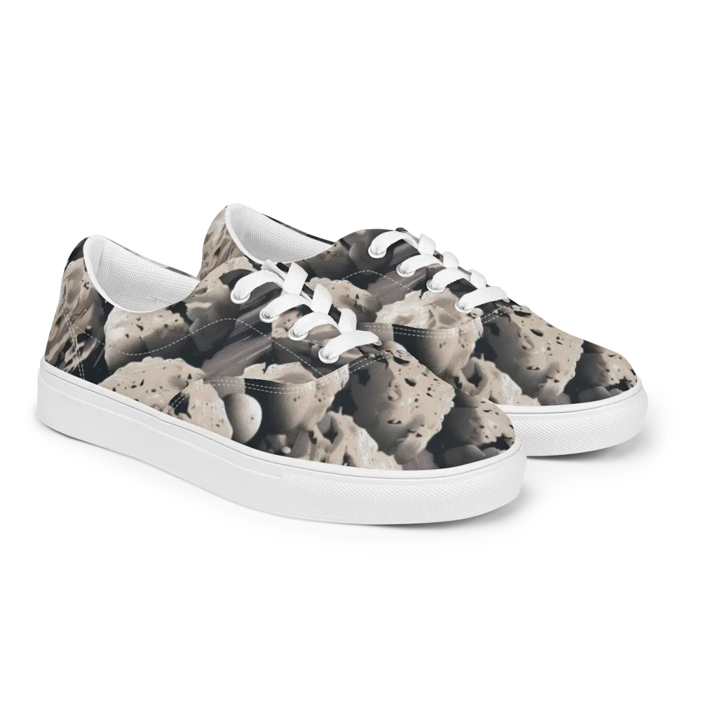 Moonfall Terrain on Men's Lace-Up Canvas Shoes — Right Front