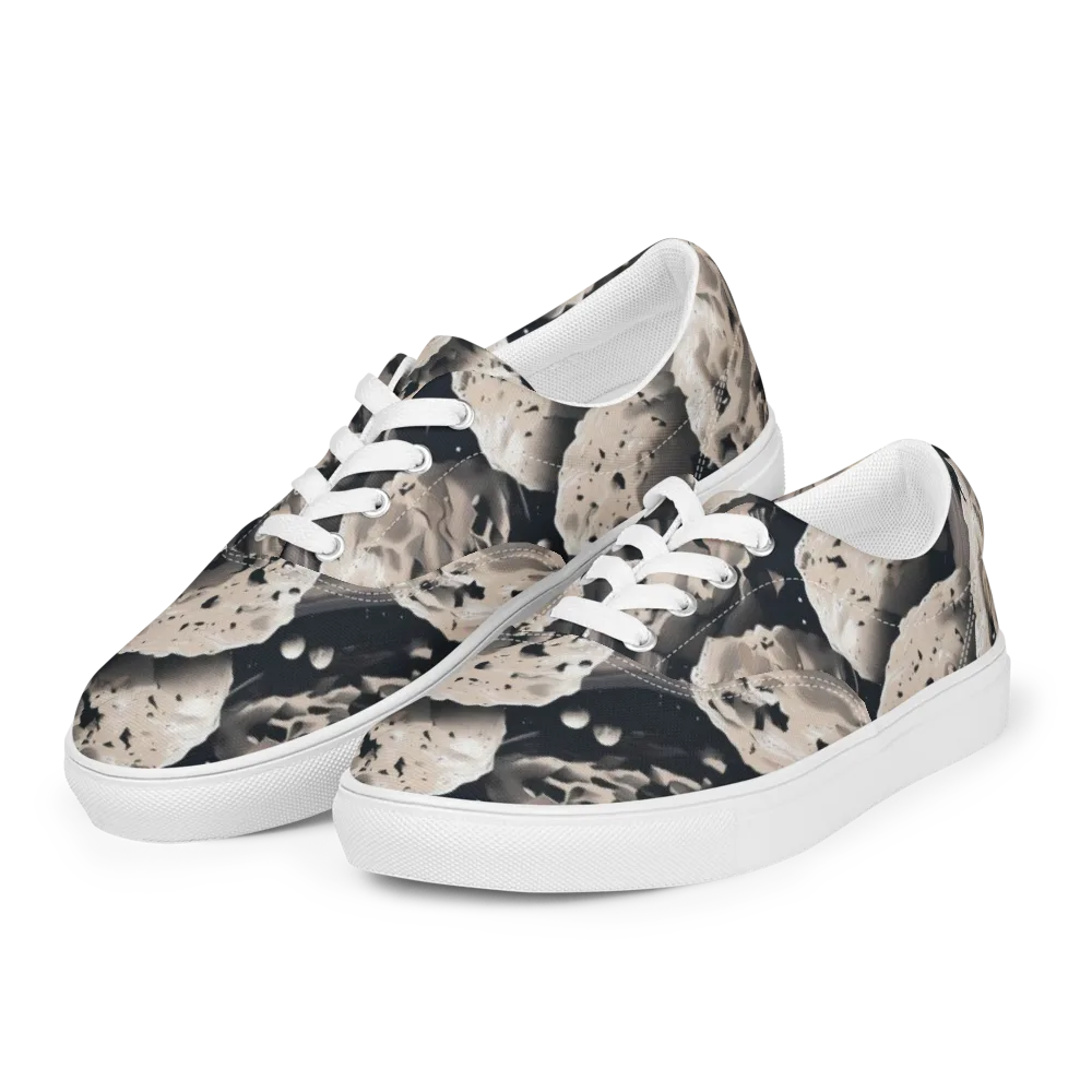 Moonfall Terrain on Men's Lace-Up Canvas Shoes — Left Front