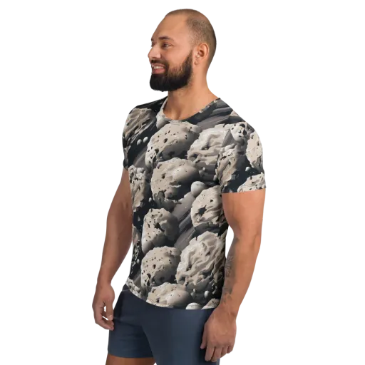 Moonfall Terrain on a Men's Athletic T-Shirt