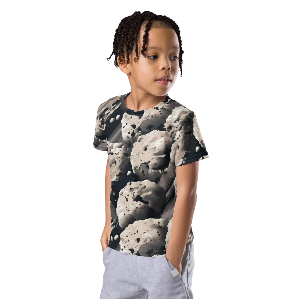 Moonfall Terrain on Kids Crew Neck T-Shirt — Left Front