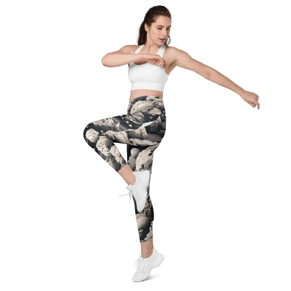 Moonfall Terrain on Leggings with Pockets — Left Front