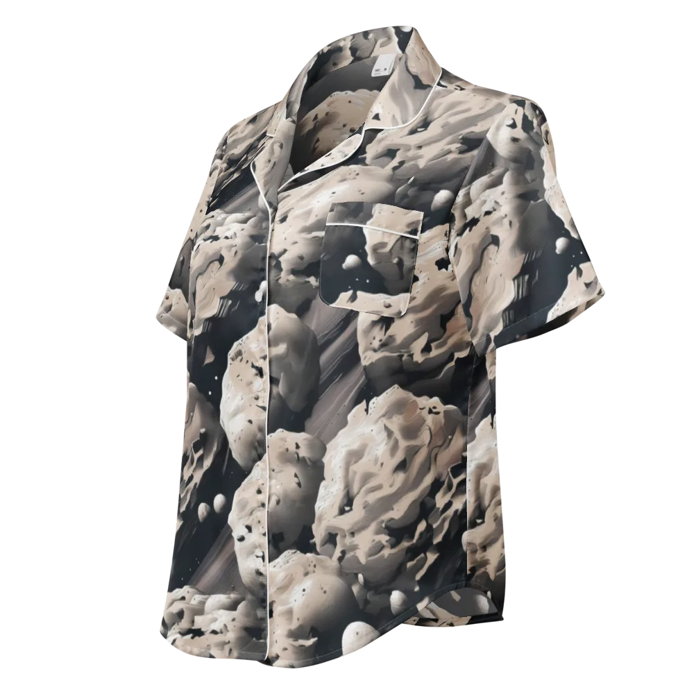 Moonfall Terrain on Women's Short Sleeve Pajama Top — Left Front