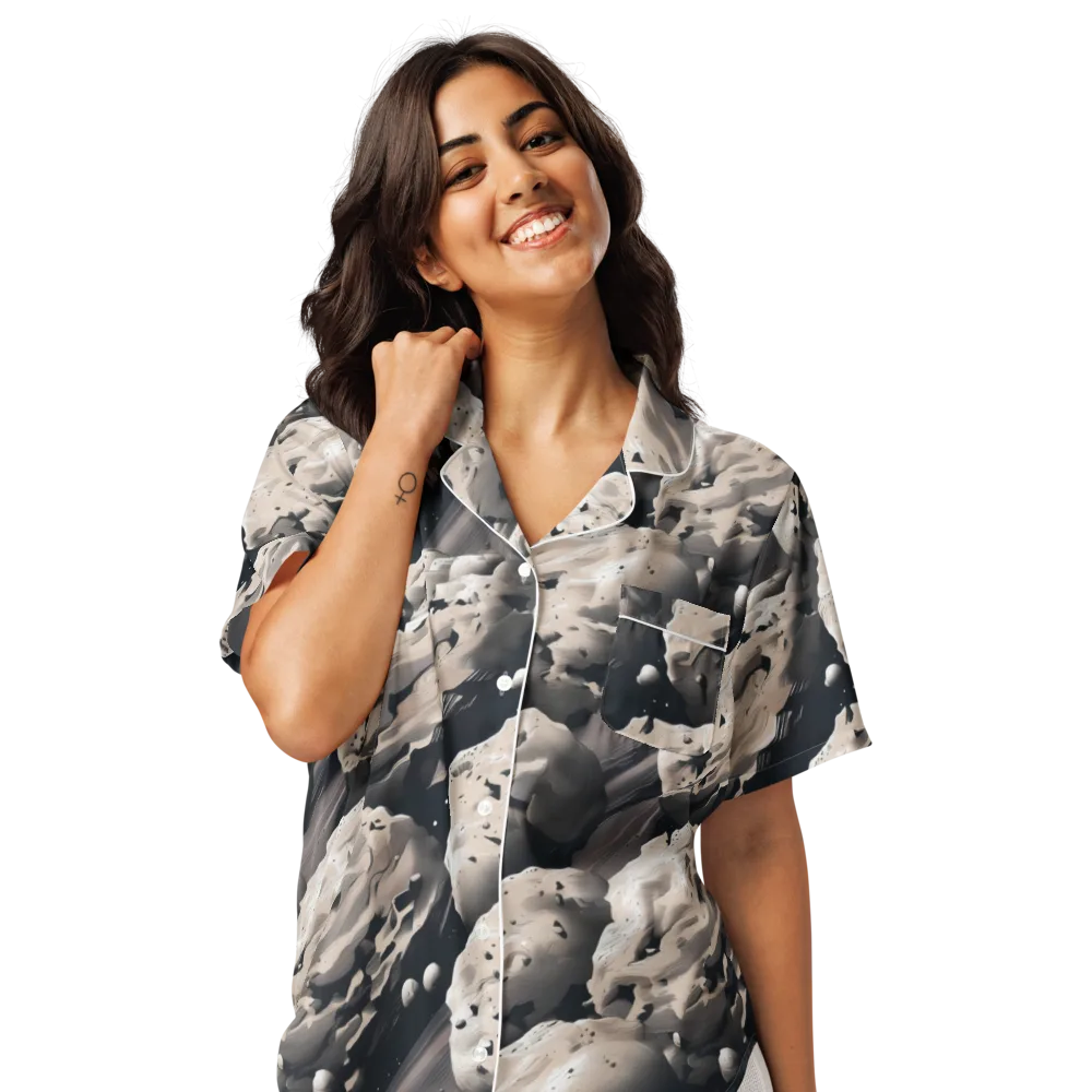 Moonfall Terrain on Women's Short Sleeve Pajama Top — Front