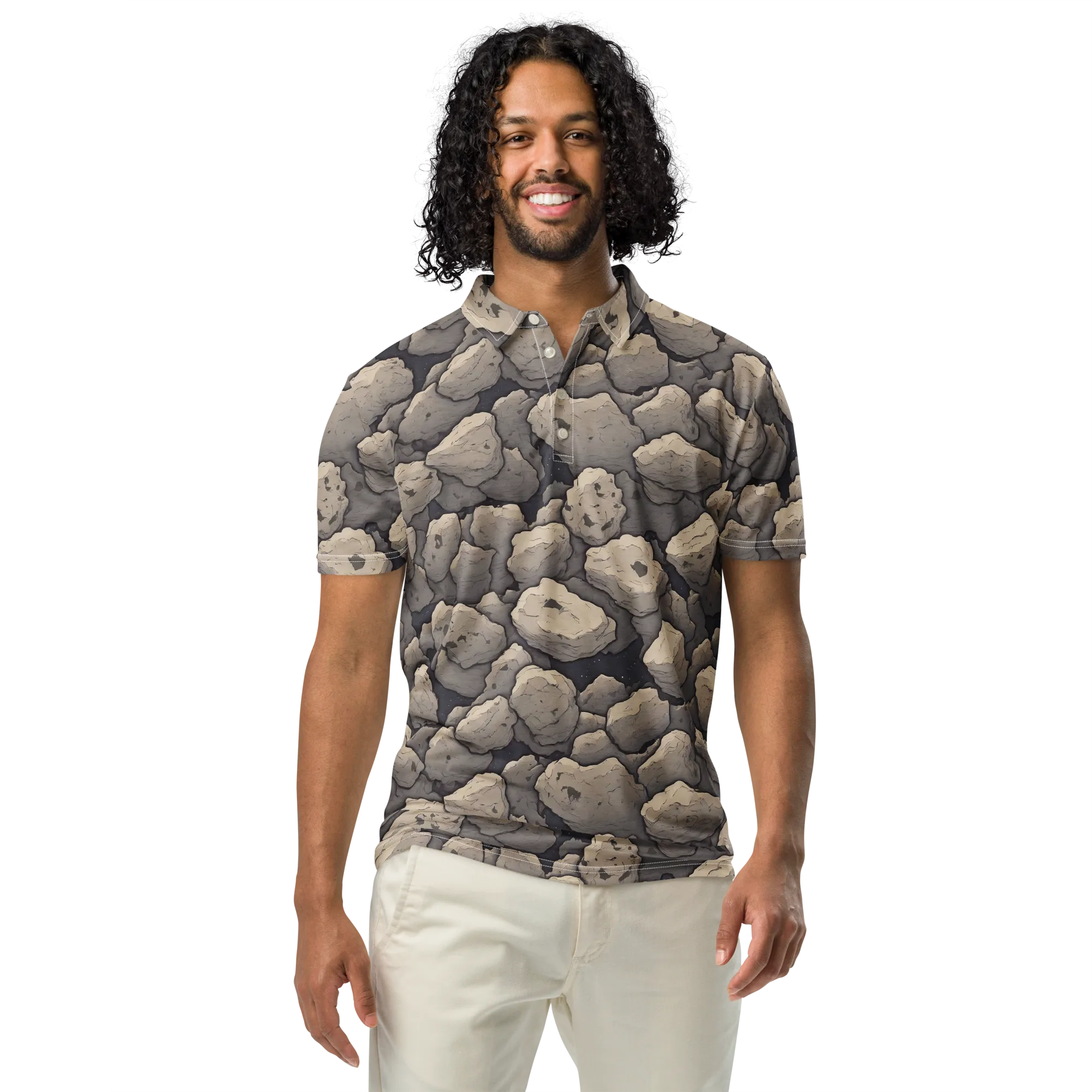 Moonstone Field on Men's Slim Fit Polo Shirt — Front