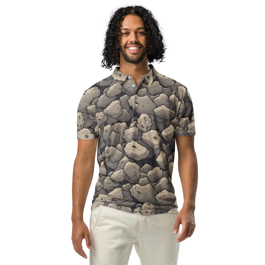 Moonstone Field on Men's Slim Fit Polo Shirt — Front