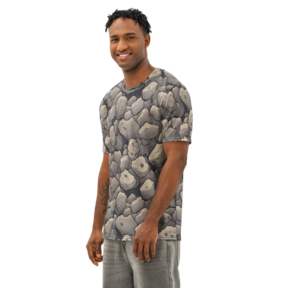 Moonstone Field on Men's Cotton Crew Neck T-Shirt — Left Front