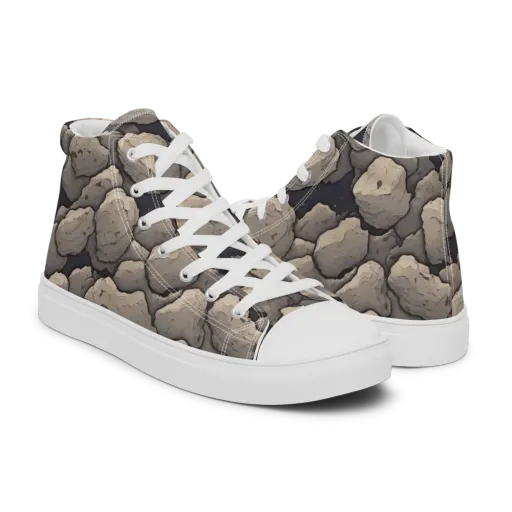 Moonstone Field on a Men's High Top Canvas Shoes