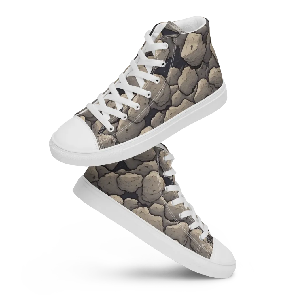 Moonstone Field on Women's High Top Canvas Shoes — Front