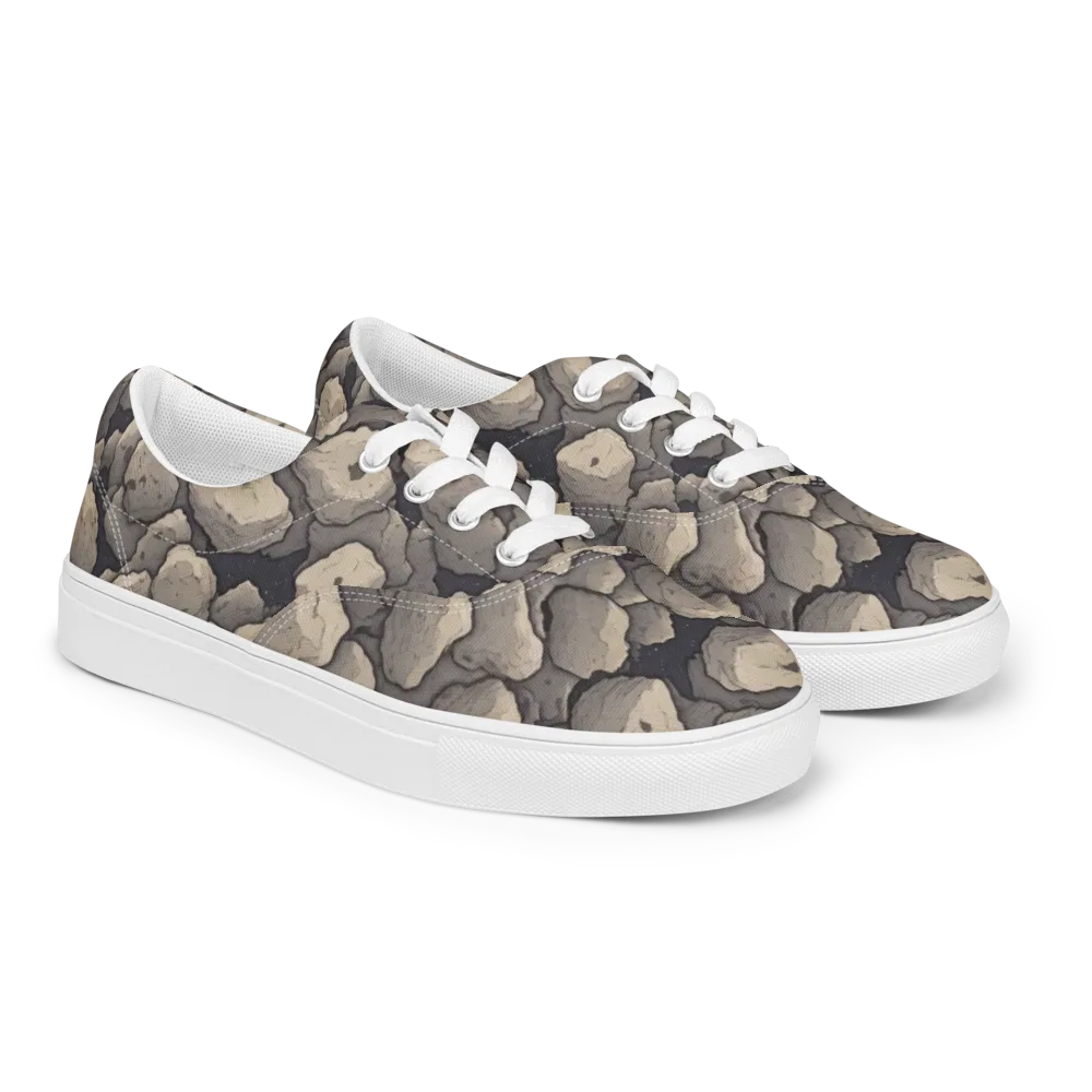 Moonstone Field on Men's Lace-Up Canvas Shoes — Right Front