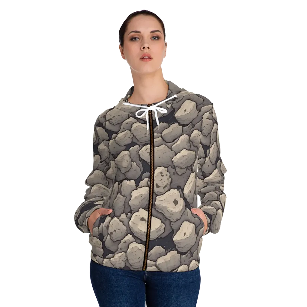 Moonstone Field on Women's Full-Zip Hoodie — Front On Person