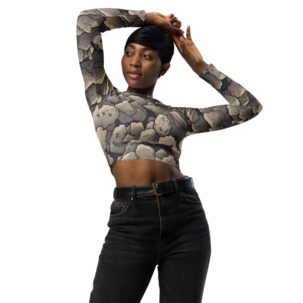 Moonstone Field on Long Sleeve Crop Top — Front