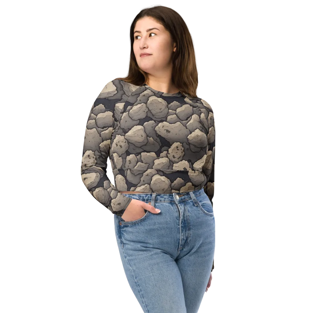 Moonstone Field on Long Sleeve Crop Top — Front