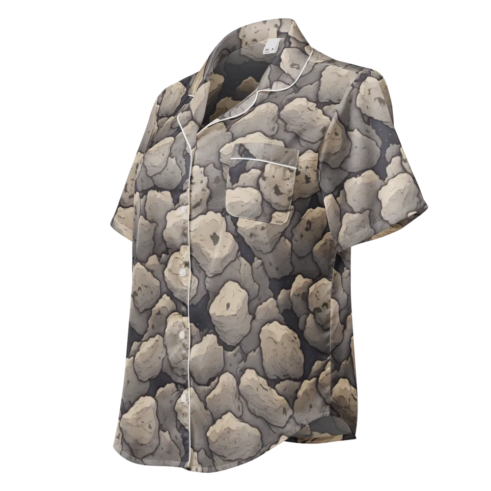 Moonstone Field on Women's Short Sleeve Pajama Top — Left Front