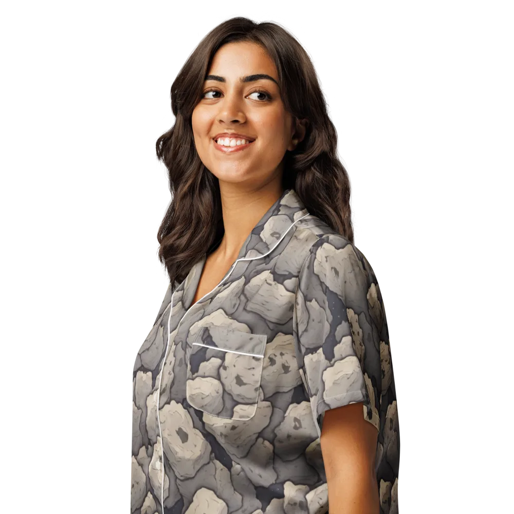 Moonstone Field on Women's Short Sleeve Pajama Top — Left Front