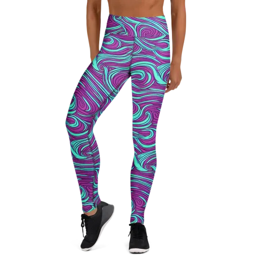 Neon Tidal on a Yoga Leggings