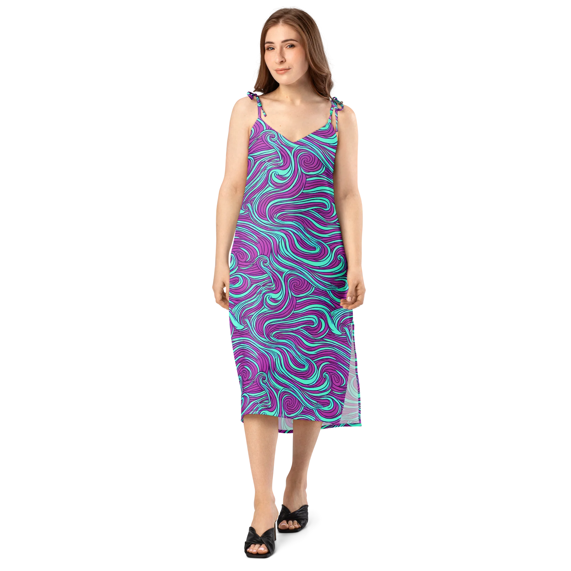 Neon Tidal on Slip Dress — Front
